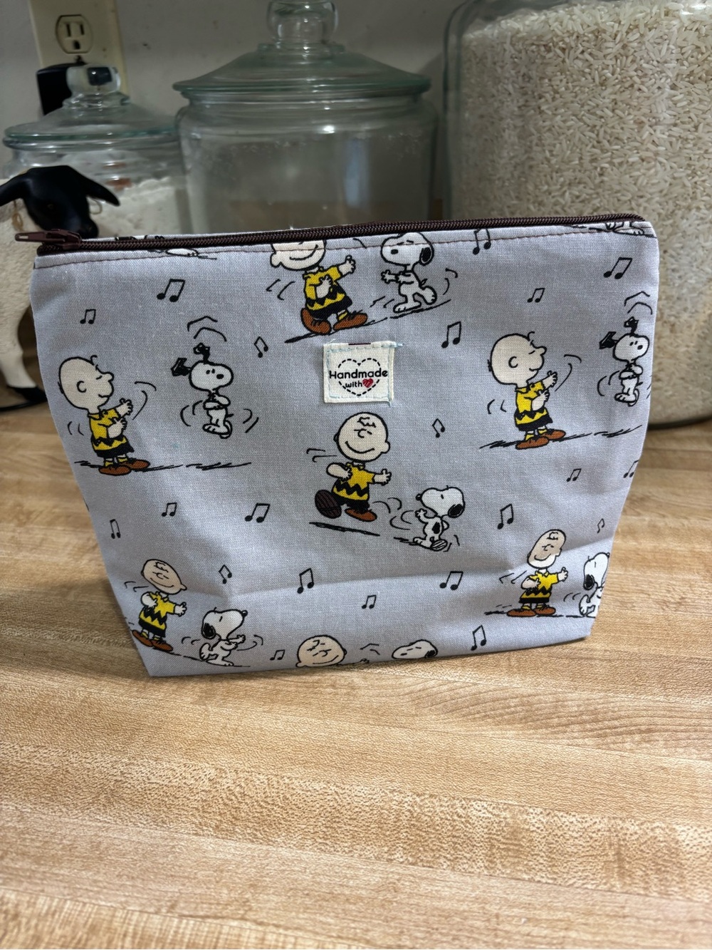 Gray Peanuts Charlie Brown & Snoopy Toiletry Bag by